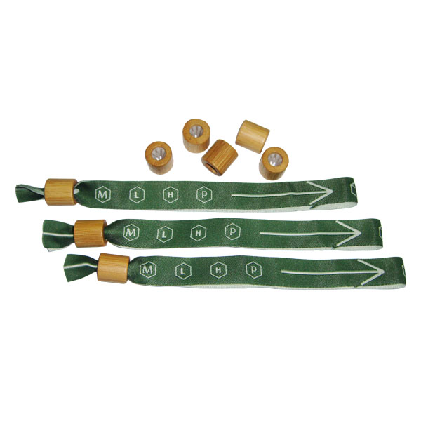 woven wristband with bamboo slide lock bamboo buckle | EVPW2131